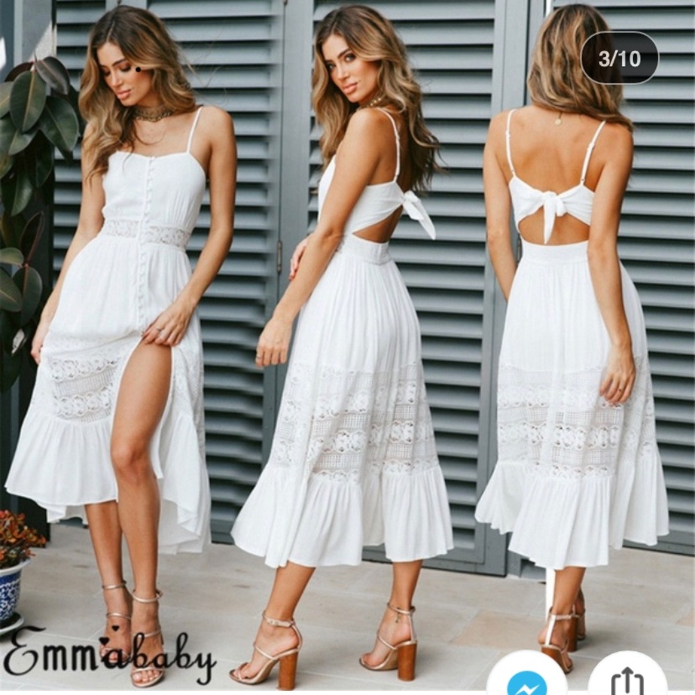 Long Front Button Up Dress **NEVER WORN**